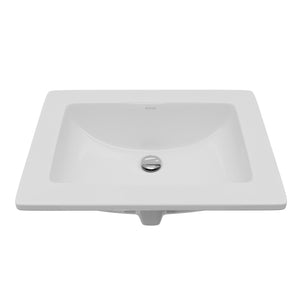 Karran Valera 17.125" x 23.25" Rectangular Drop In/Topmount Vitreous China ADA Bathroom Sink, White, VC-205-WH