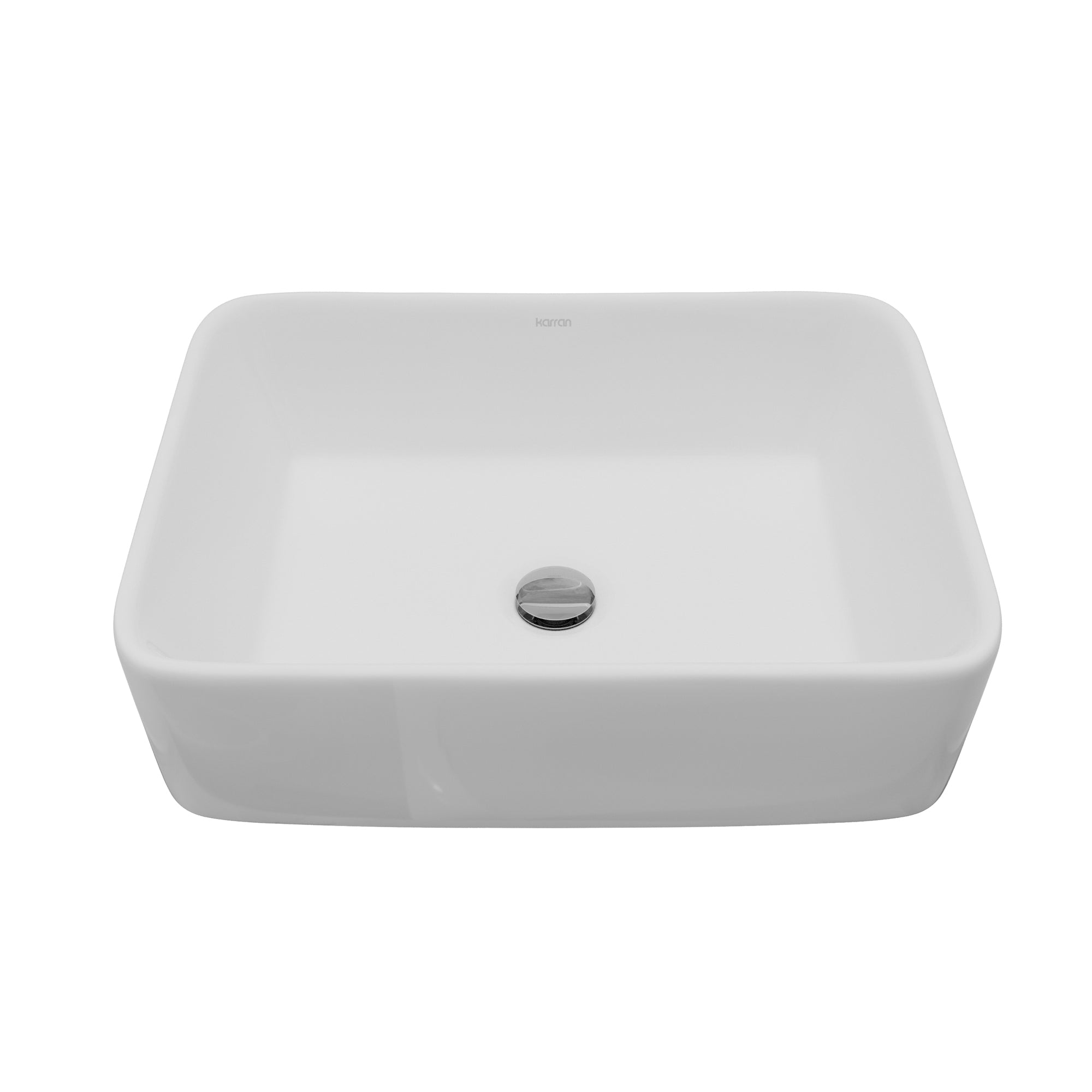 Main Image of Karran Valera 18.75" x 14.5" x 4.25" Rectangular Vessel Vitreous China ADA Bathroom Sink, White, VC-501-WH