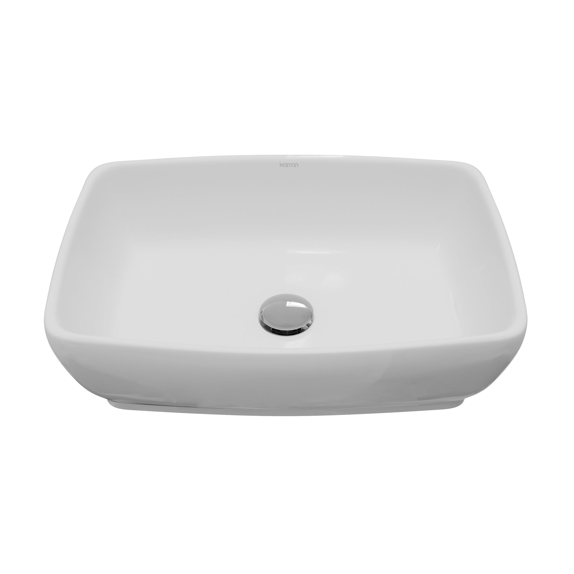 Main Image of Karran Valera 19" x 13.25" x 4.5" Rectangular Vessel Vitreous China ADA Bathroom Sink, White, VC-502-WH