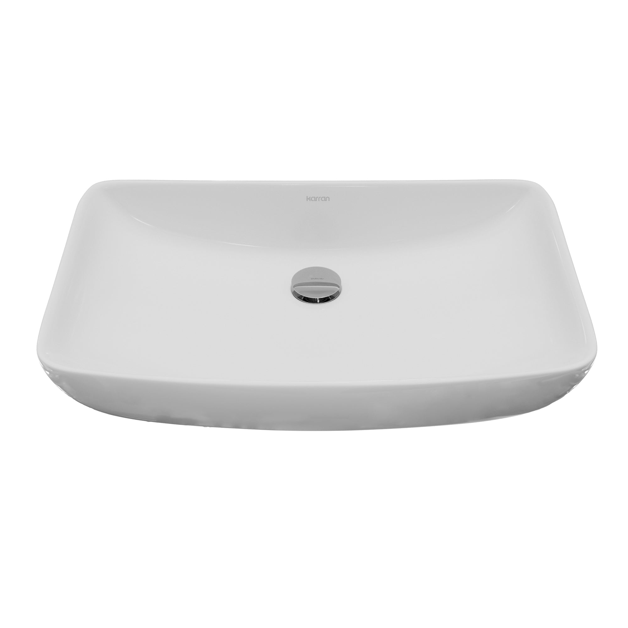 Main Image of Karran Valera 24" x 15.5" x 4" Rectangular Vessel Vitreous China ADA Bathroom Sink, White, VC-504-WH