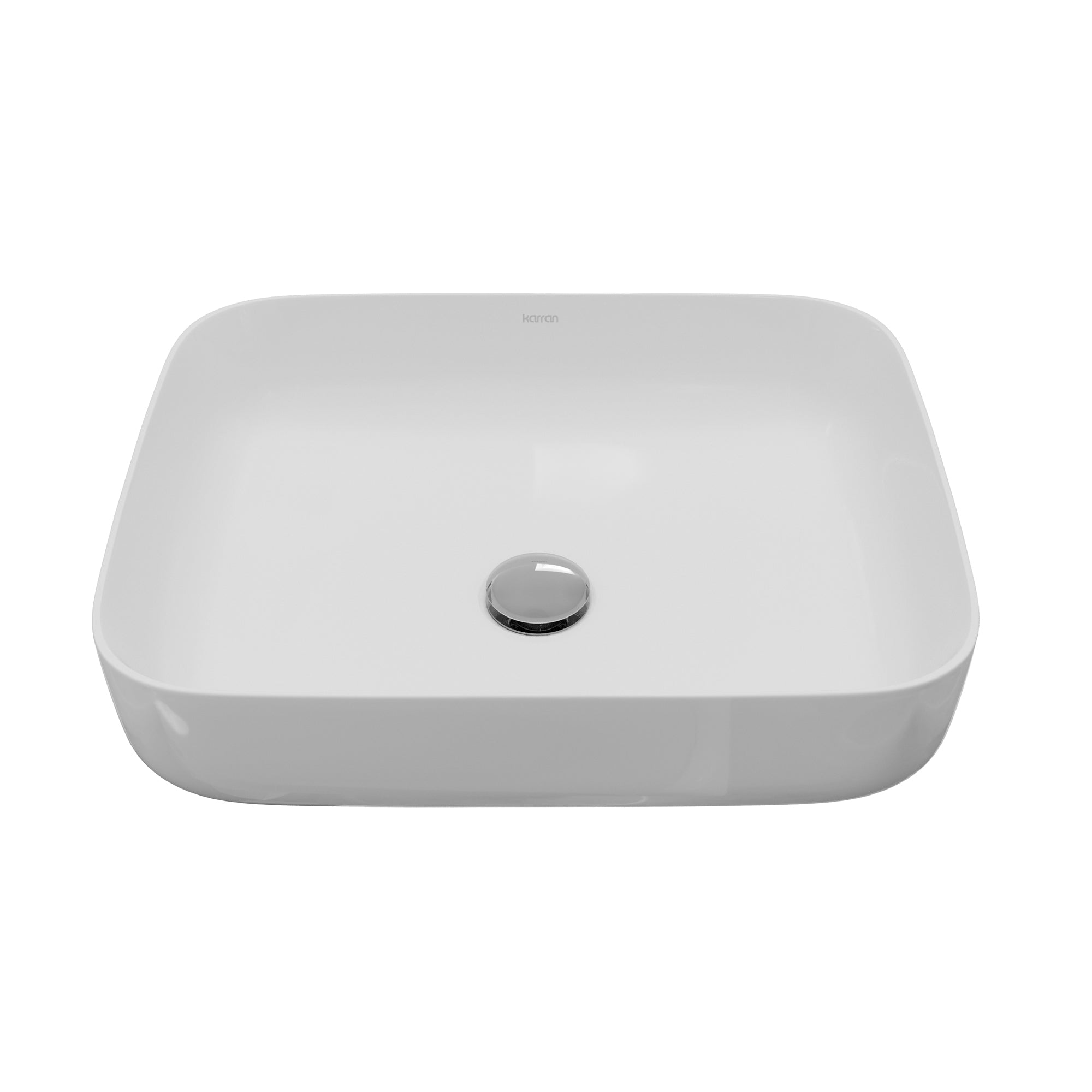 Main Image of Karran Valera 20" x 15.875" x 4.5" Rectangular Vessel Vitreous China ADA Bathroom Sink, White, VC-505-WH