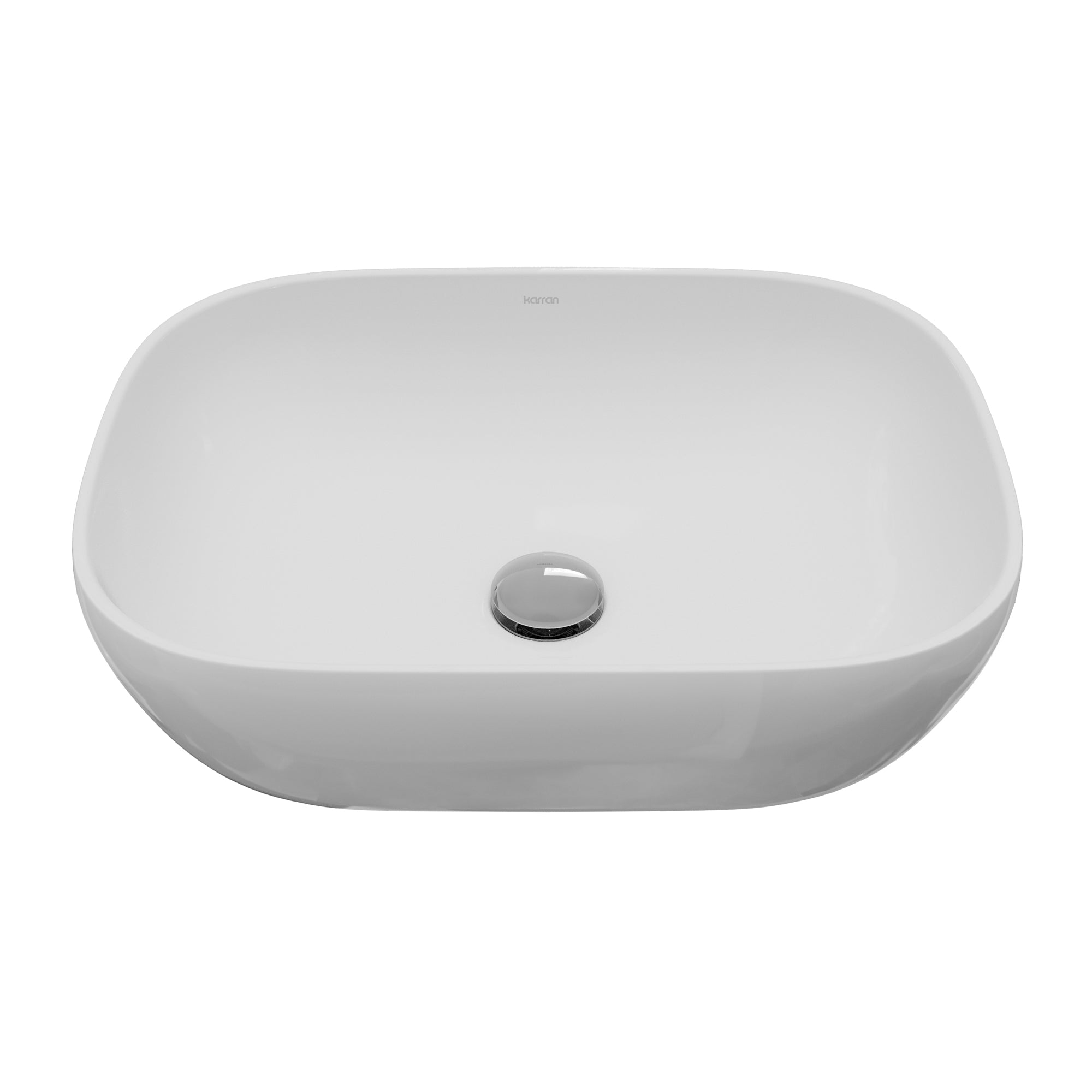 Main Image of Karran Valera 19.875" x 15.75" x 4.5" Rectangular Vessel Vitreous China ADA Bathroom Sink, White, VC-511-WH
