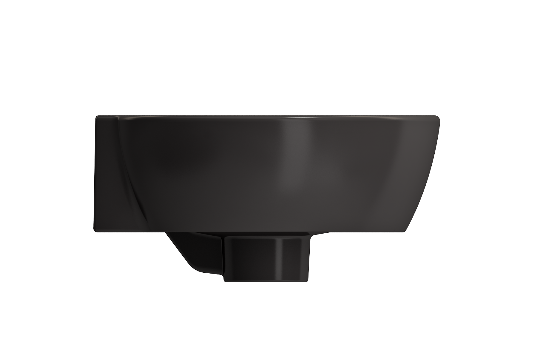 BOCCHI Milano 13" Oval Corner Fireclay Bathroom Sink, Matte Black, Single Faucet Hole, 1392-004-0126