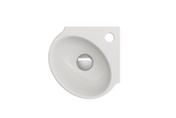 BOCCHI Milano 13" Oval Corner Fireclay Bathroom Sink, Matte White, Single Faucet Hole, 1392-002-0126