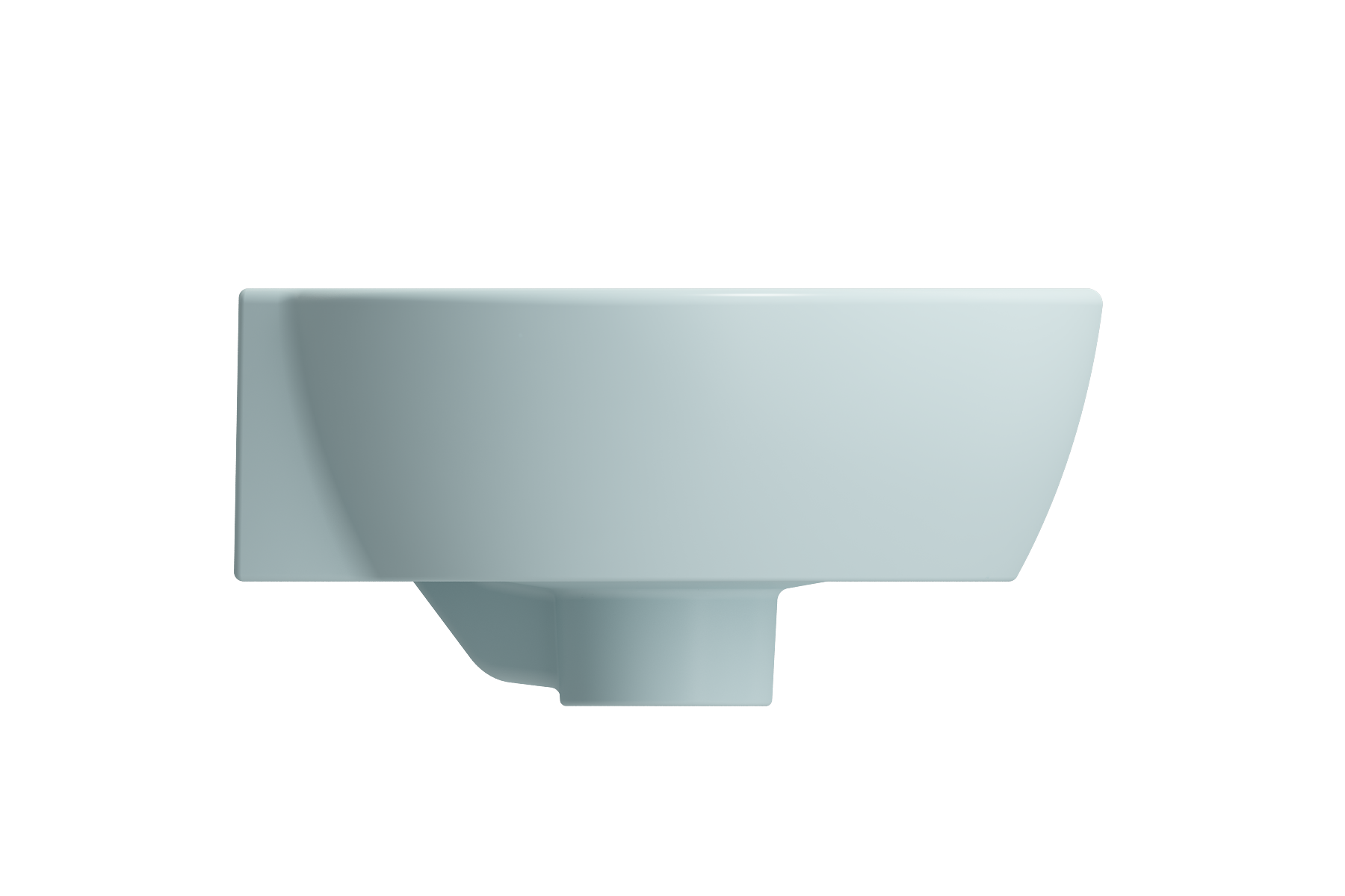 BOCCHI Milano 13" Oval Corner Fireclay Bathroom Sink, Matte Ice Blue, Single Faucet Hole, 1392-029-0126