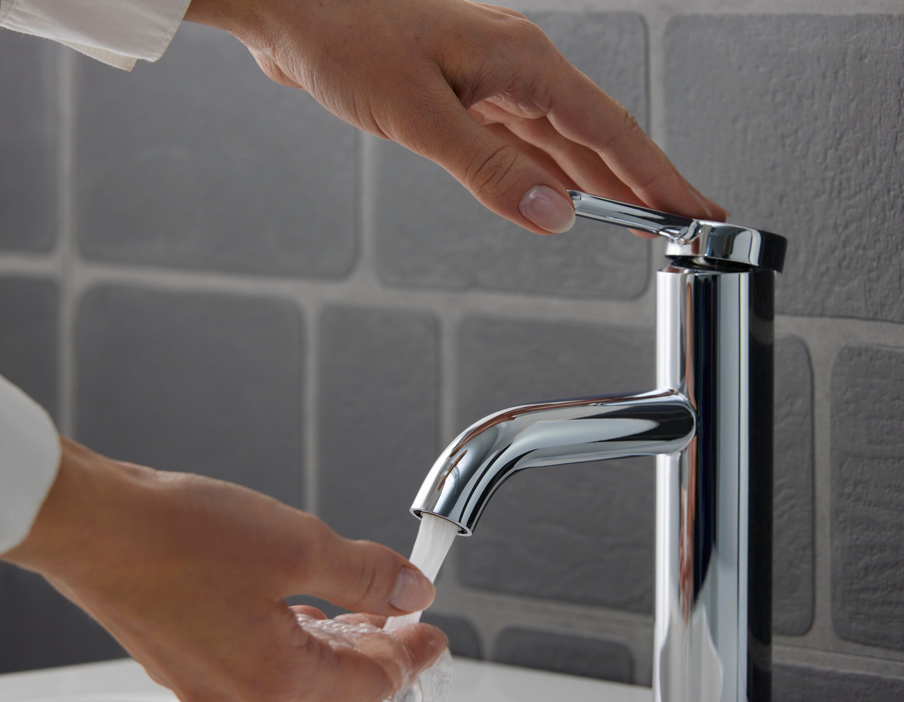 C.1 10 3/8" Single Hole Vessel Sink FaucetVessel Sink Faucet in Chrome, Drain Included