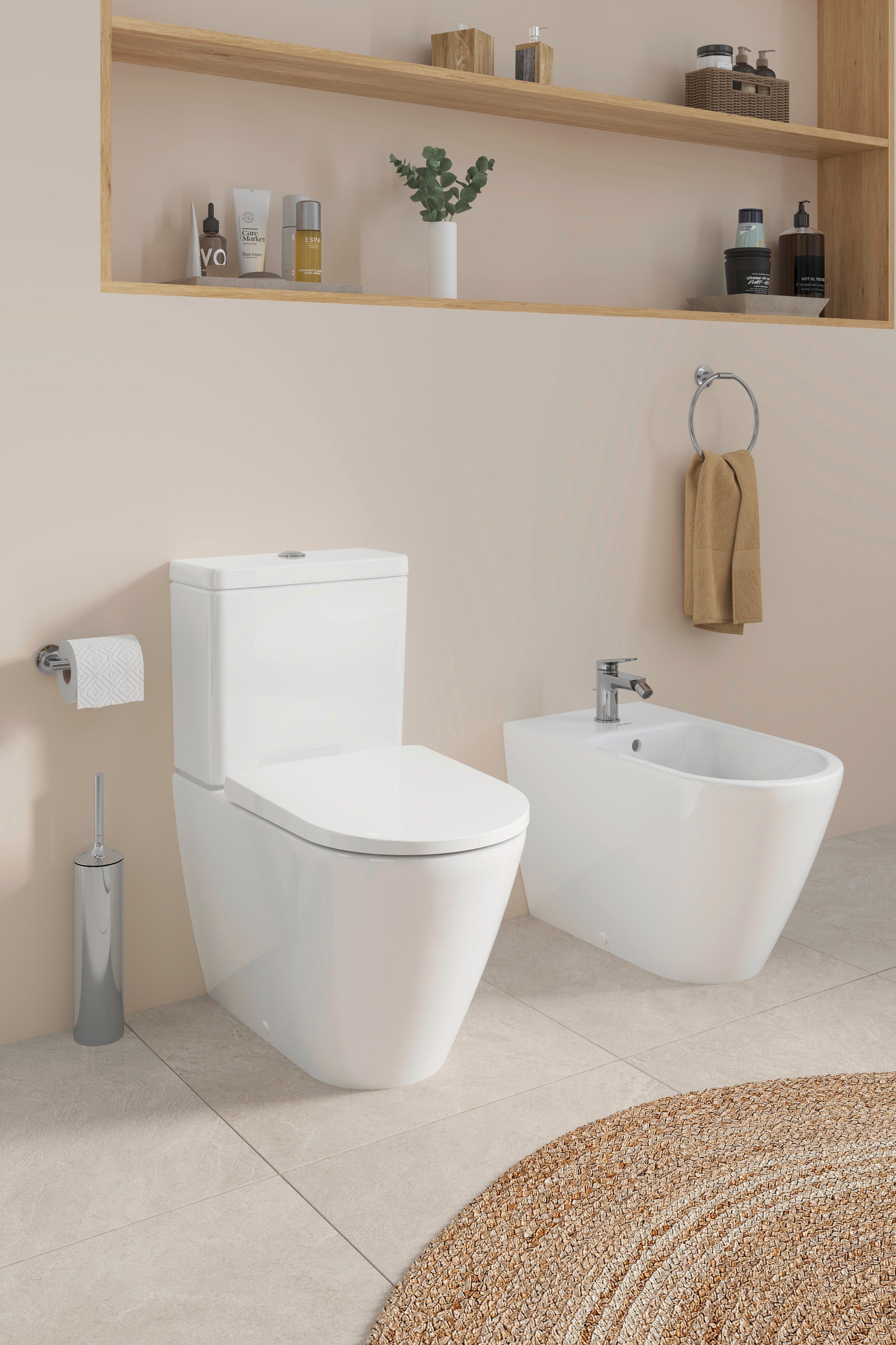 D-Neo Round Slow Close Toilet Seat in White