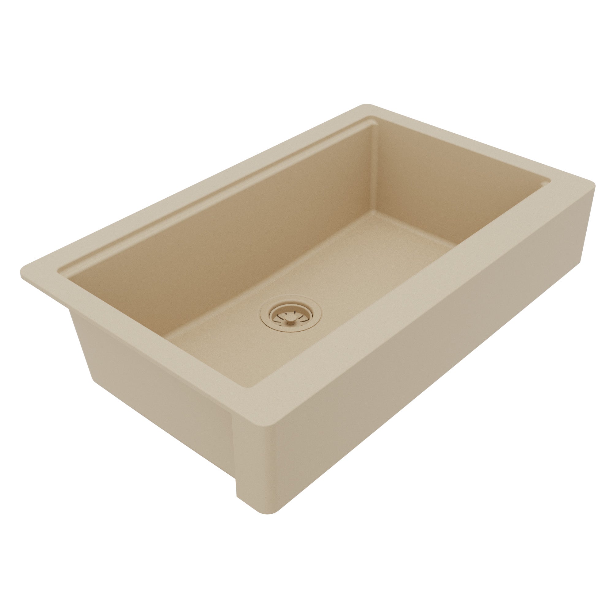 Karran 34 quartz composite retrofit workstation farmhouse sink bisque product image