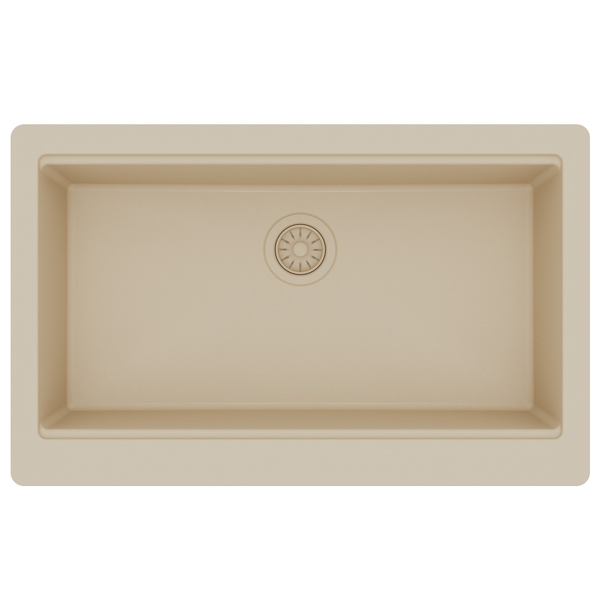 Karran 34 quartz composite retrofit workstation farmhouse sink bisque product image