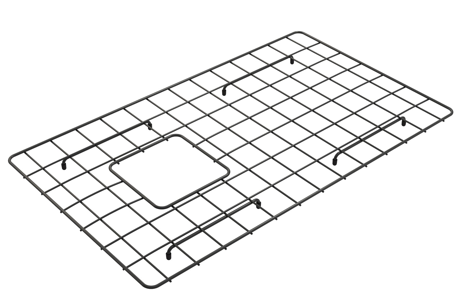 BOCCHI Matte Black finished Stainless Steel Sink Kit Grid for 30in. 1346/1347 Farmhouse Apron Front Fireclay Single Bowl Kitchen Sink, 2300 2002 MB