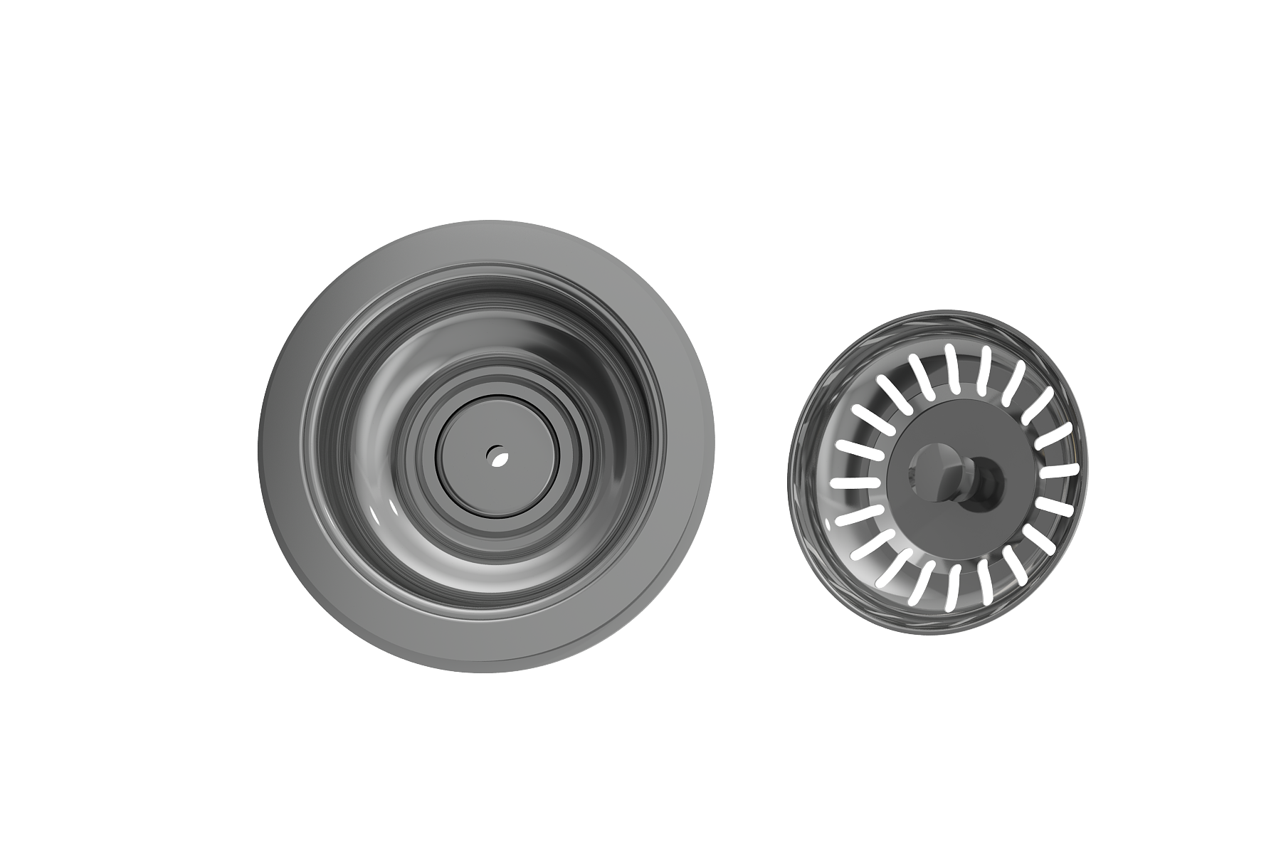 BOCCHI Polished Stainless Steel Kitchen Sink Kit Strainer for Fireclay Sink Kit Chrome, 2330 0001