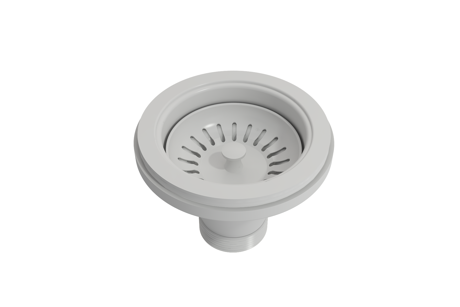 BOCCHI Kitchen Sink Strainer for Fireclay and Granite Sinks in Matte White, Polymer, 2330 0001 MW