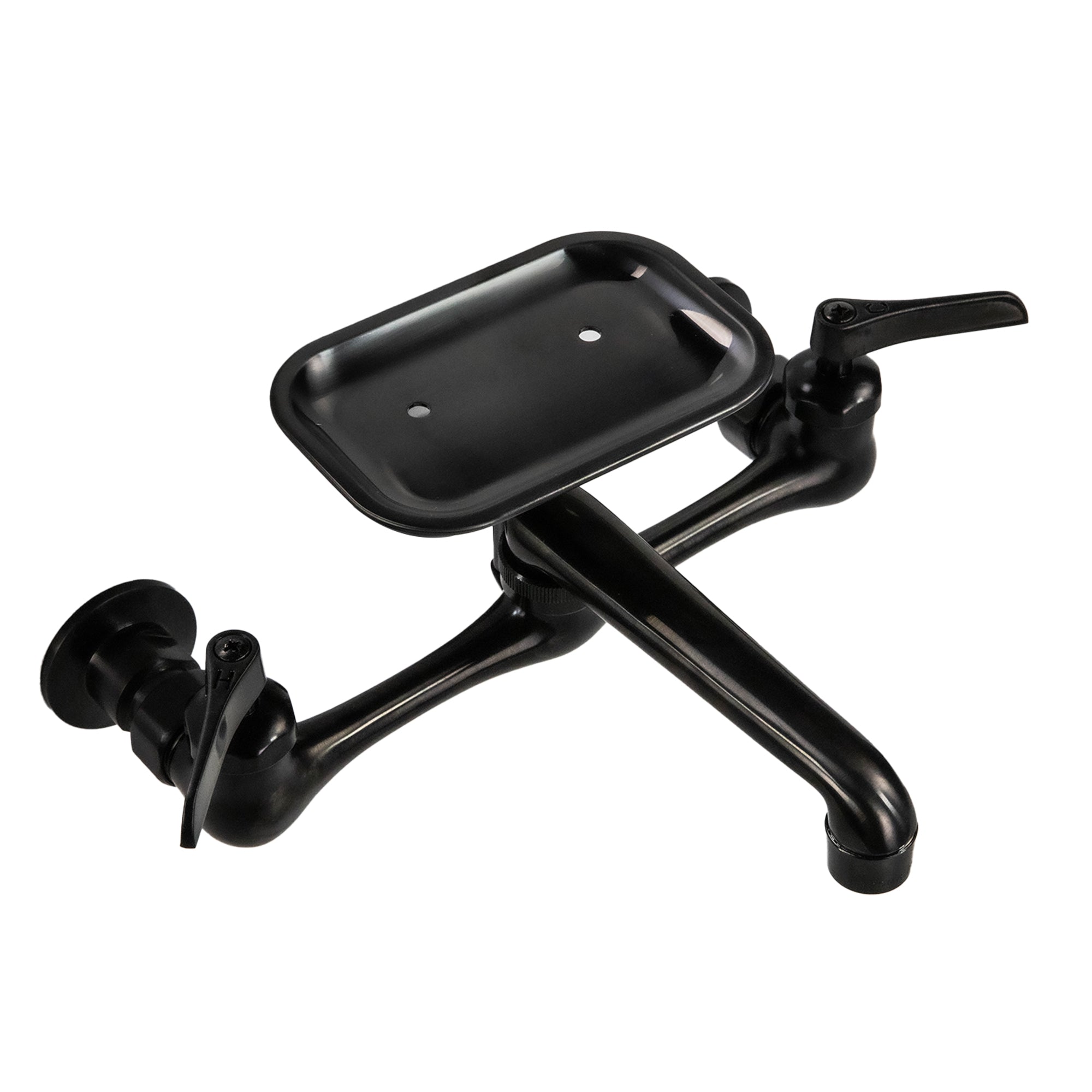 Nantucket Sinks Premium Kitchen 1.5 GPM Brass Utility/Mud/Laundry Faucet, Handle, Black, CIF-2HMBL