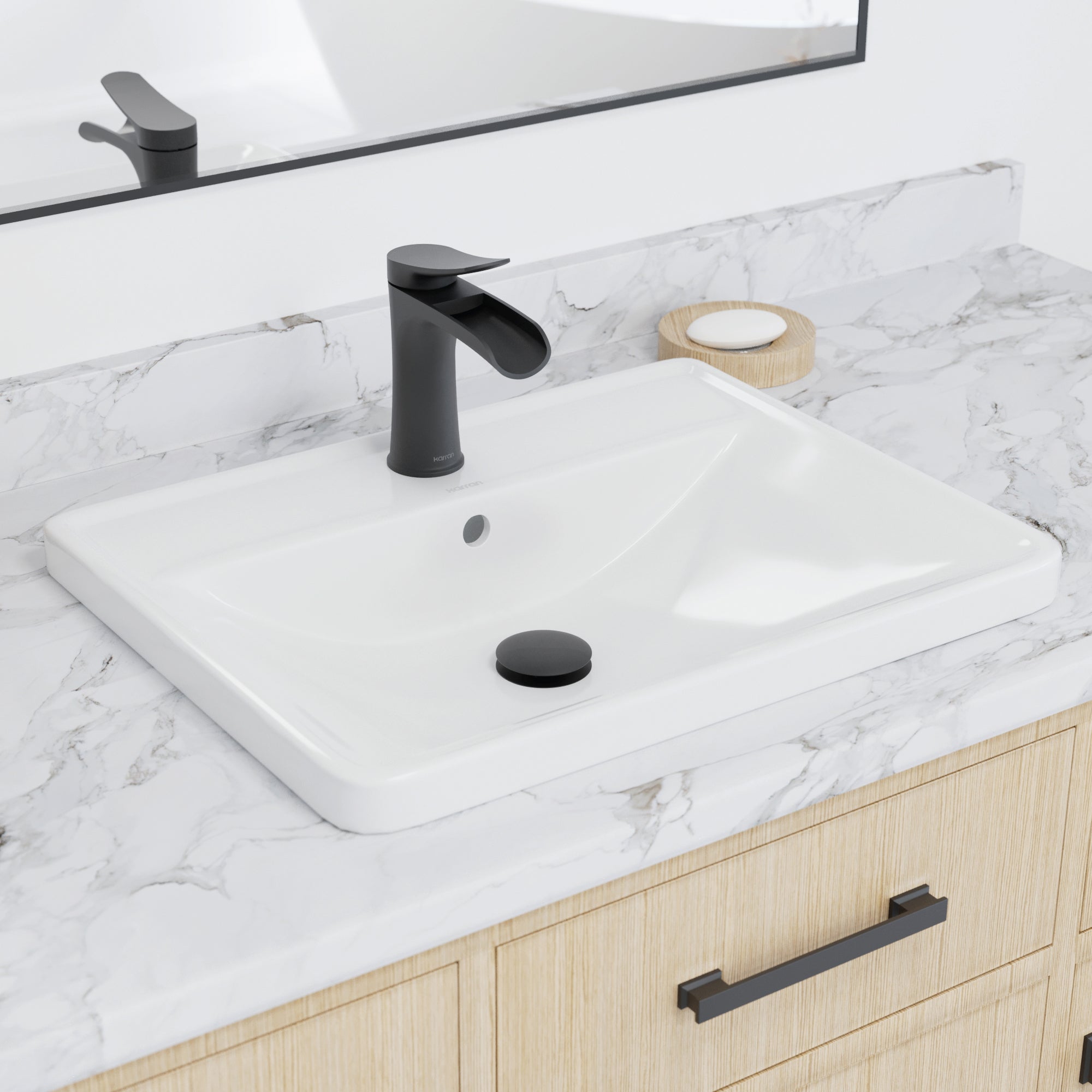 Alternative View of Karran Valera 20.375" x 16.125" x 4.5" Rectangular Vessel Vitreous China ADA Bathroom Sink, White, VC-201-WH