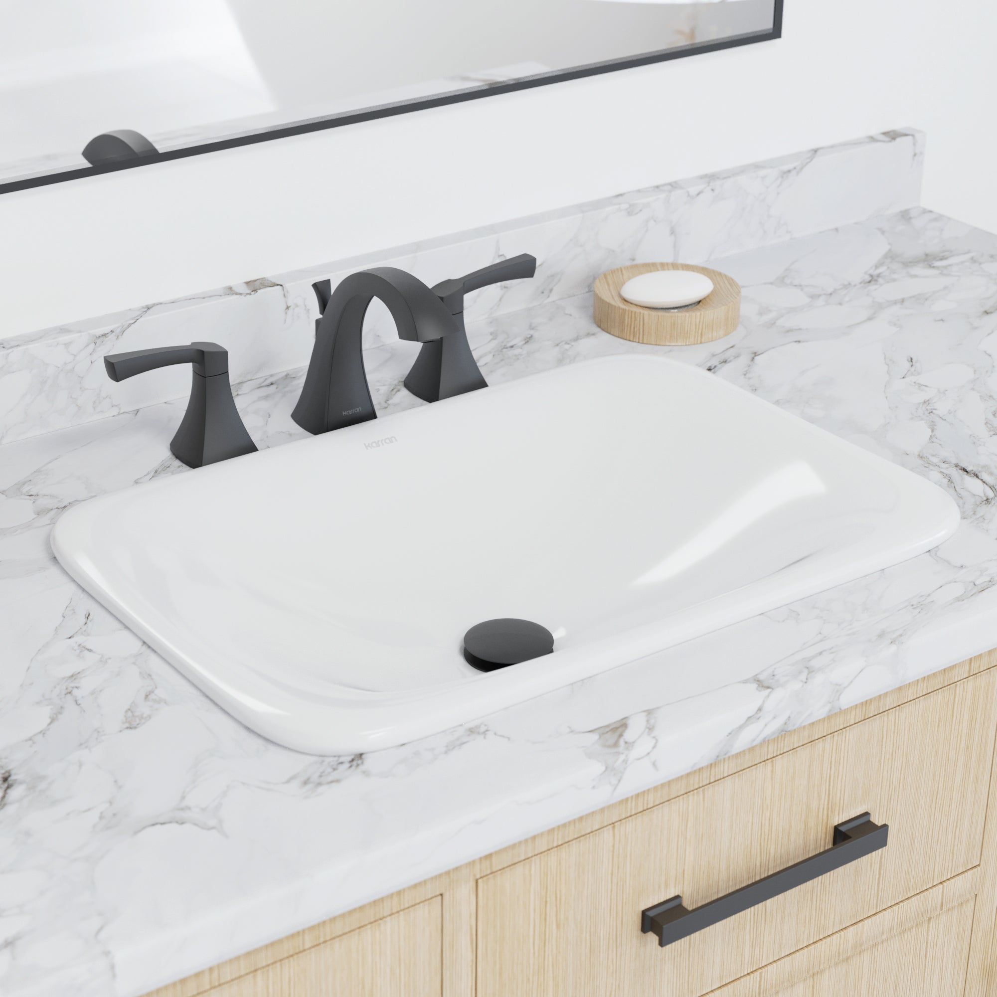 Alternative View of Karran Valera 21.125" x 14.5" x 4" Rectangular Vessel Vitreous China ADA Bathroom Sink, White, VC-202-WH