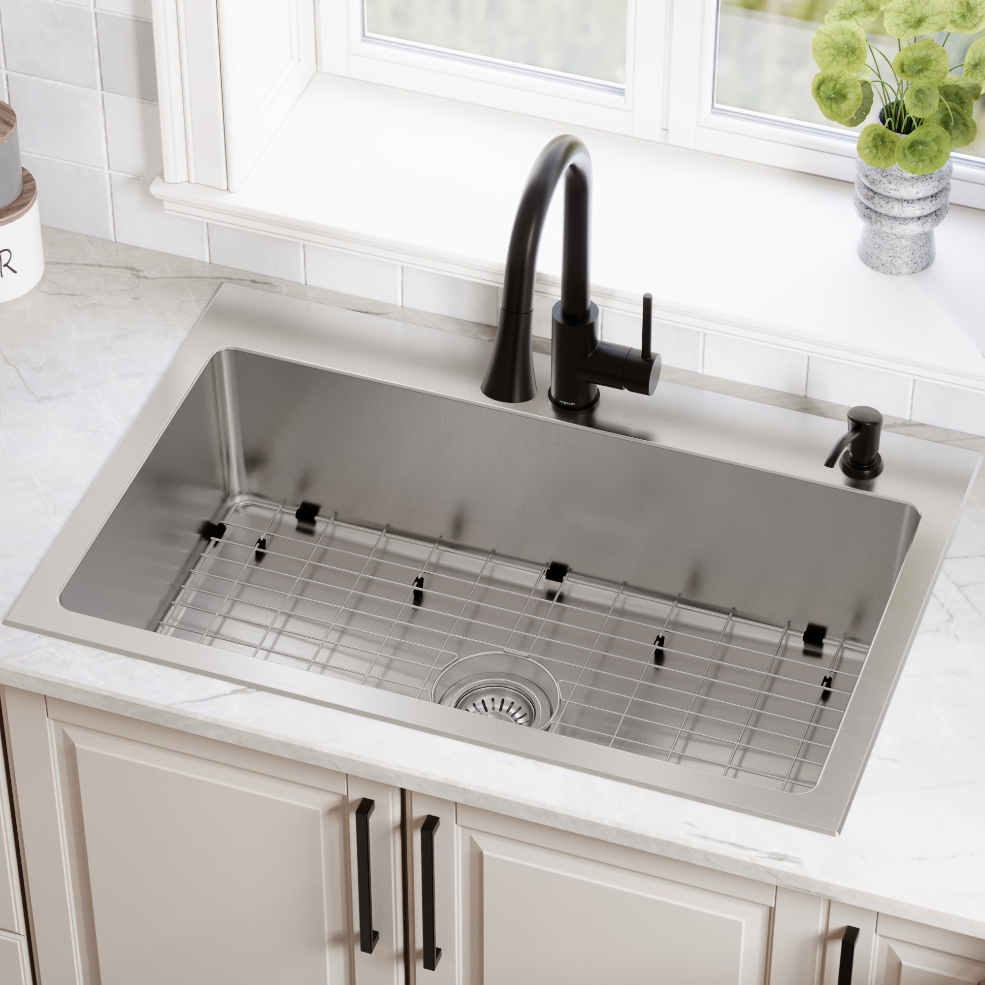 Karran lansen 33 stainless steel kitchen sink 18 gauge lifestyle image