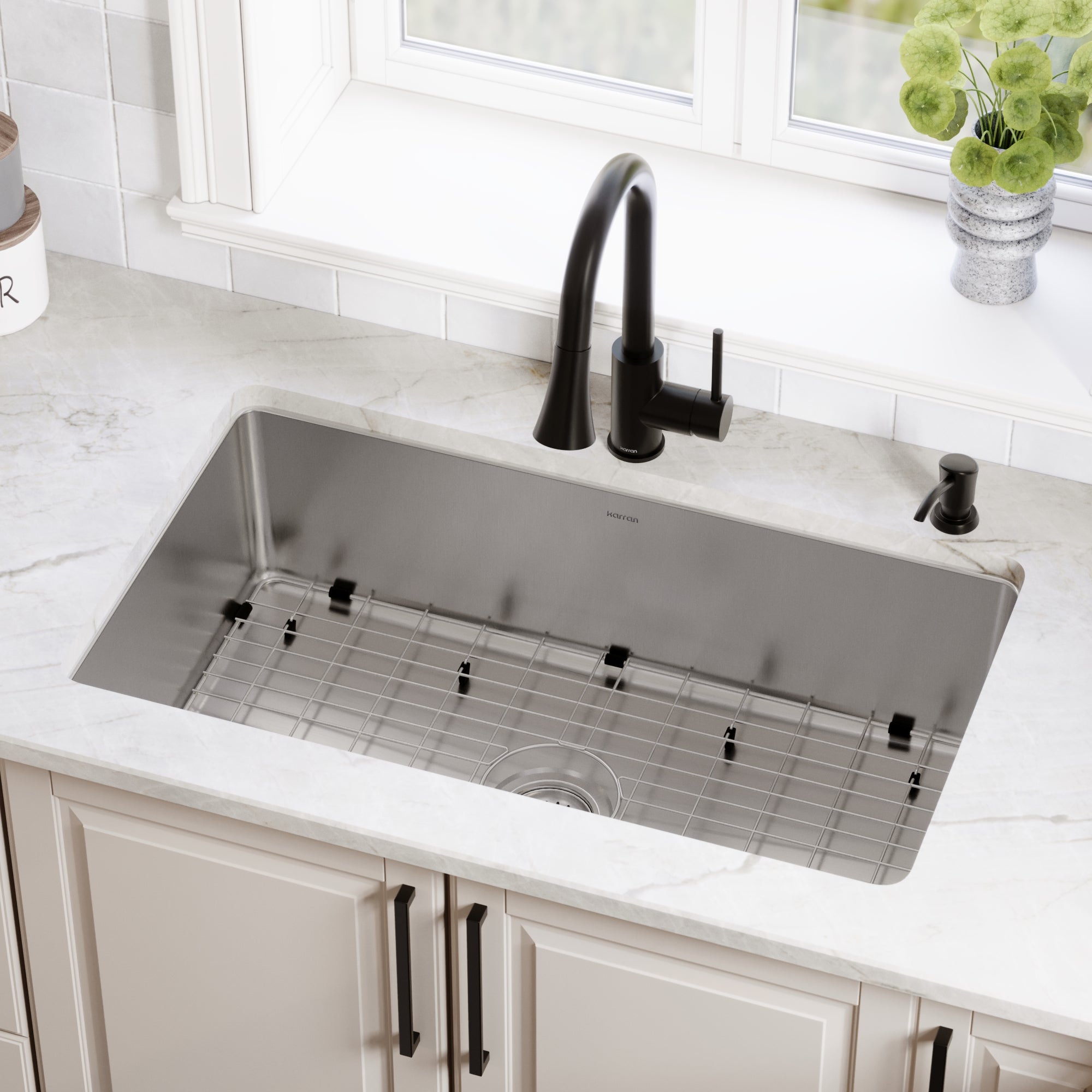Karran lansen 32 stainless steel kitchen sink 18 gauge lifestyle image