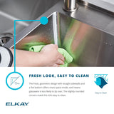 Elkay Crosstown 23" Undermount Stainless Steel ADA Kitchen Sink, Polished Satin, 18 Gauge, ECTRUAD211755