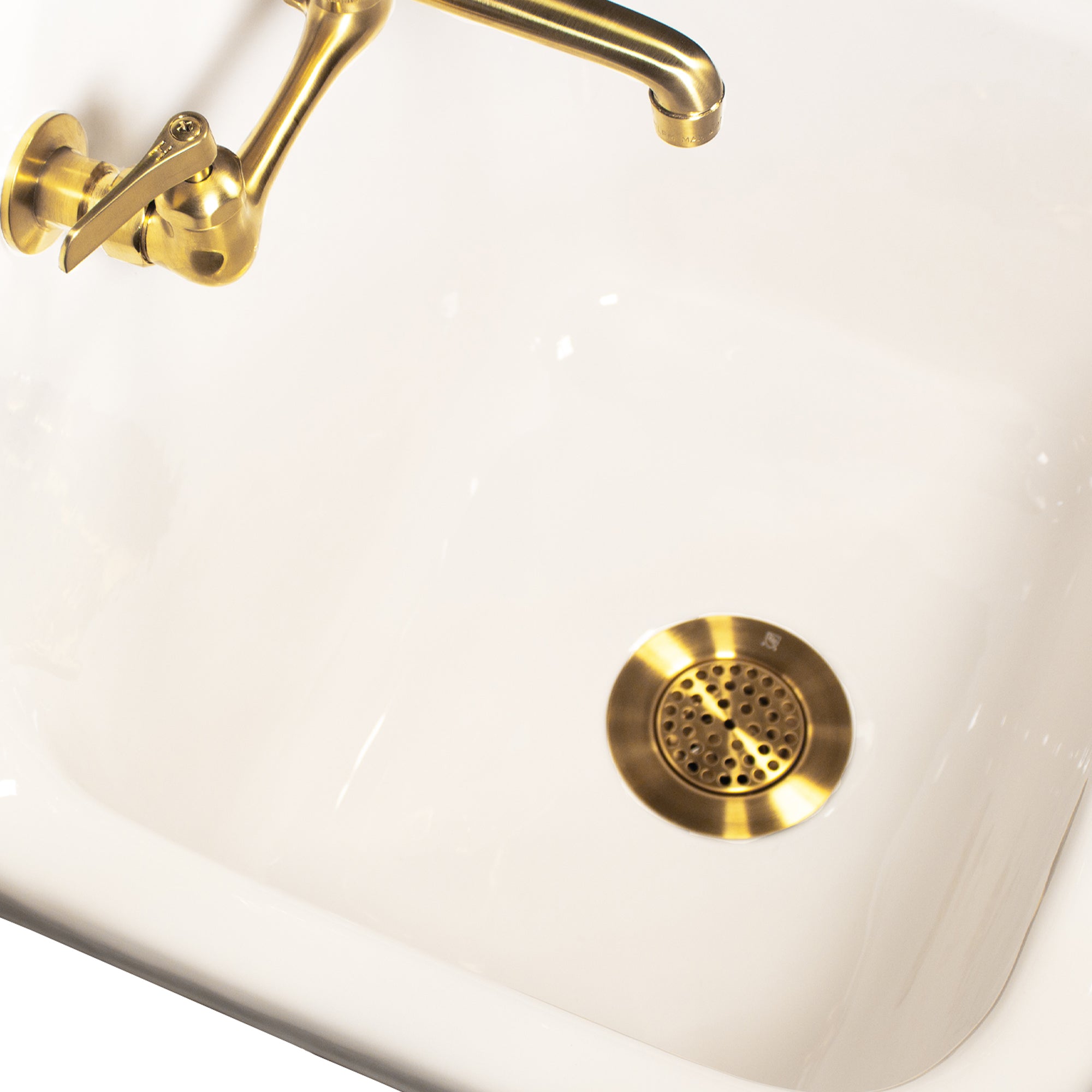 Nantucket Sinks Premium Accessories 3 inch Utility Sink Grid Drain Satin Brass, Stainless Steel/Brass, 16 Gauge, 3CHGRSB
