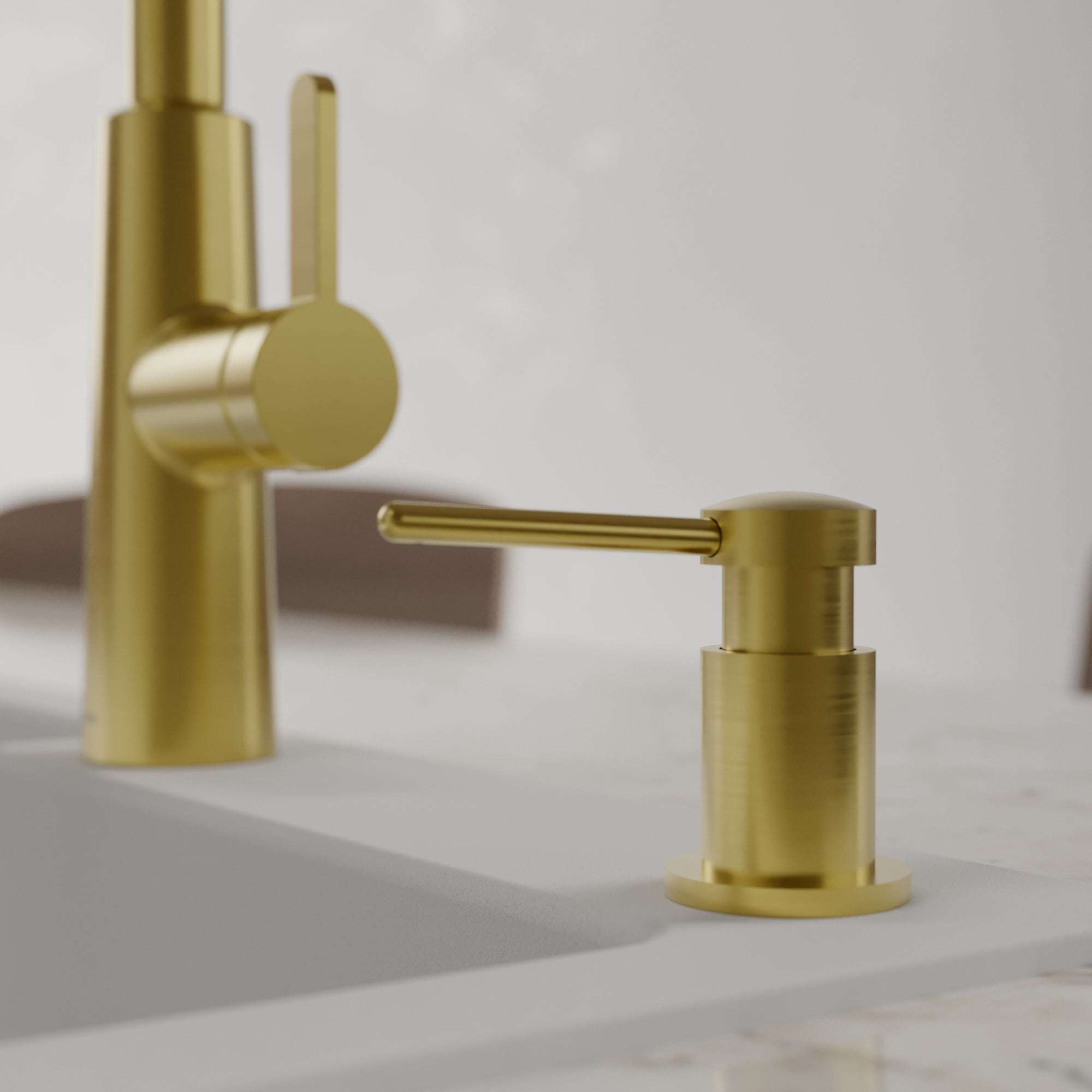 Karran SD55 Kitchen Soap/Lotion Dispenser Spot Free Burshed Gold, Lead-free Brass, Spot Free Brushed Gold, SD55SFBG