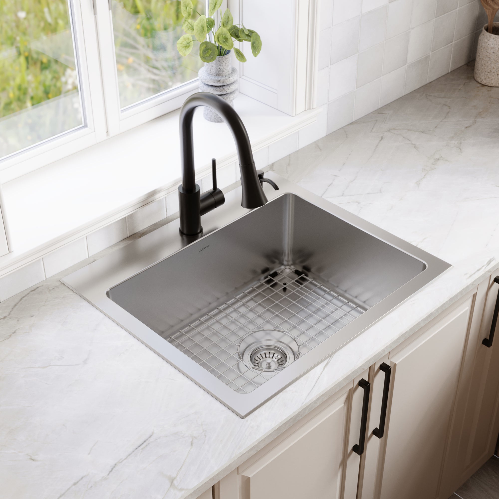 Karran lansen 25 stainless steel kitchen sink 18 gauge lifestyle image
