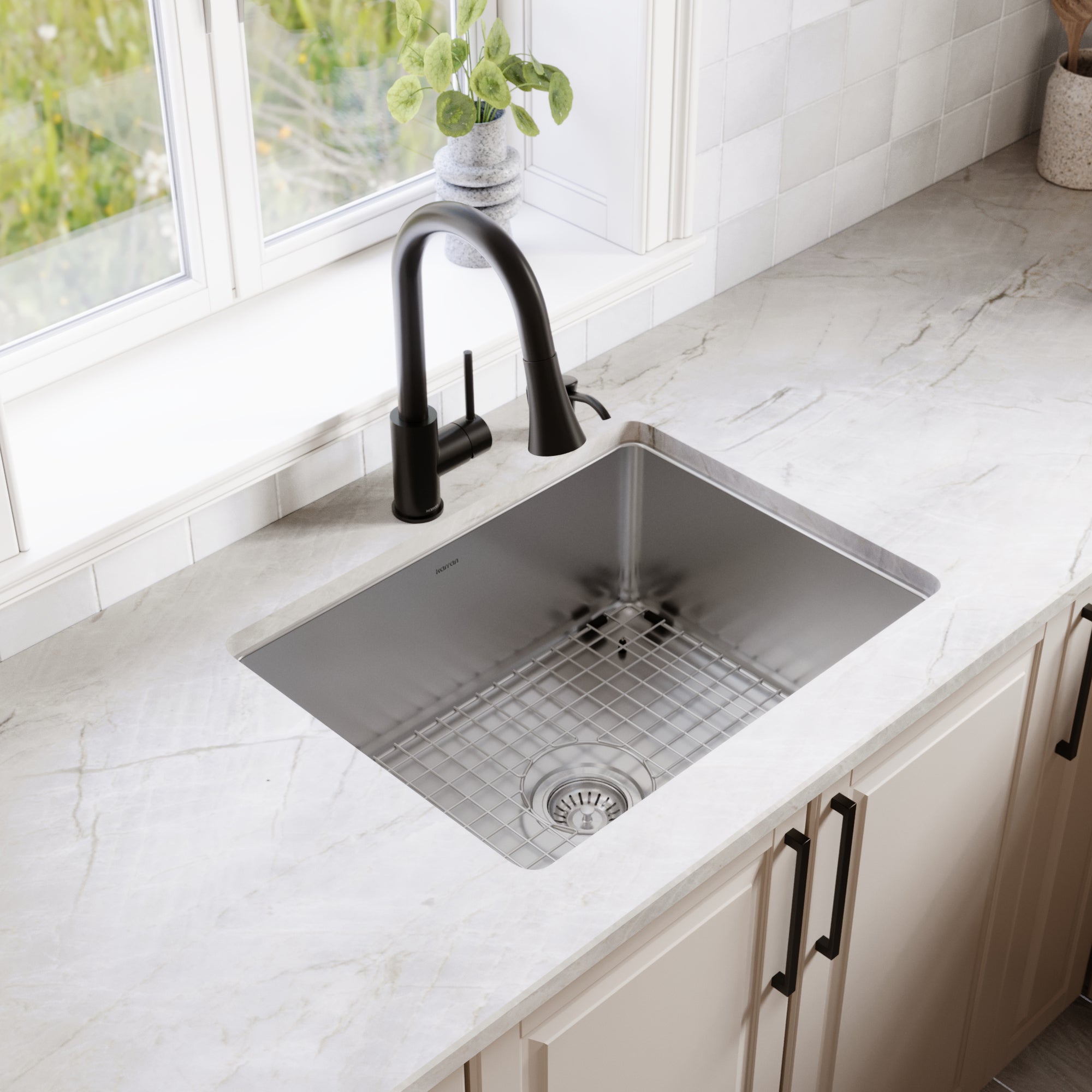 Karran lansen 24 stainless steel kitchen sink 18 gauge lifestyle image