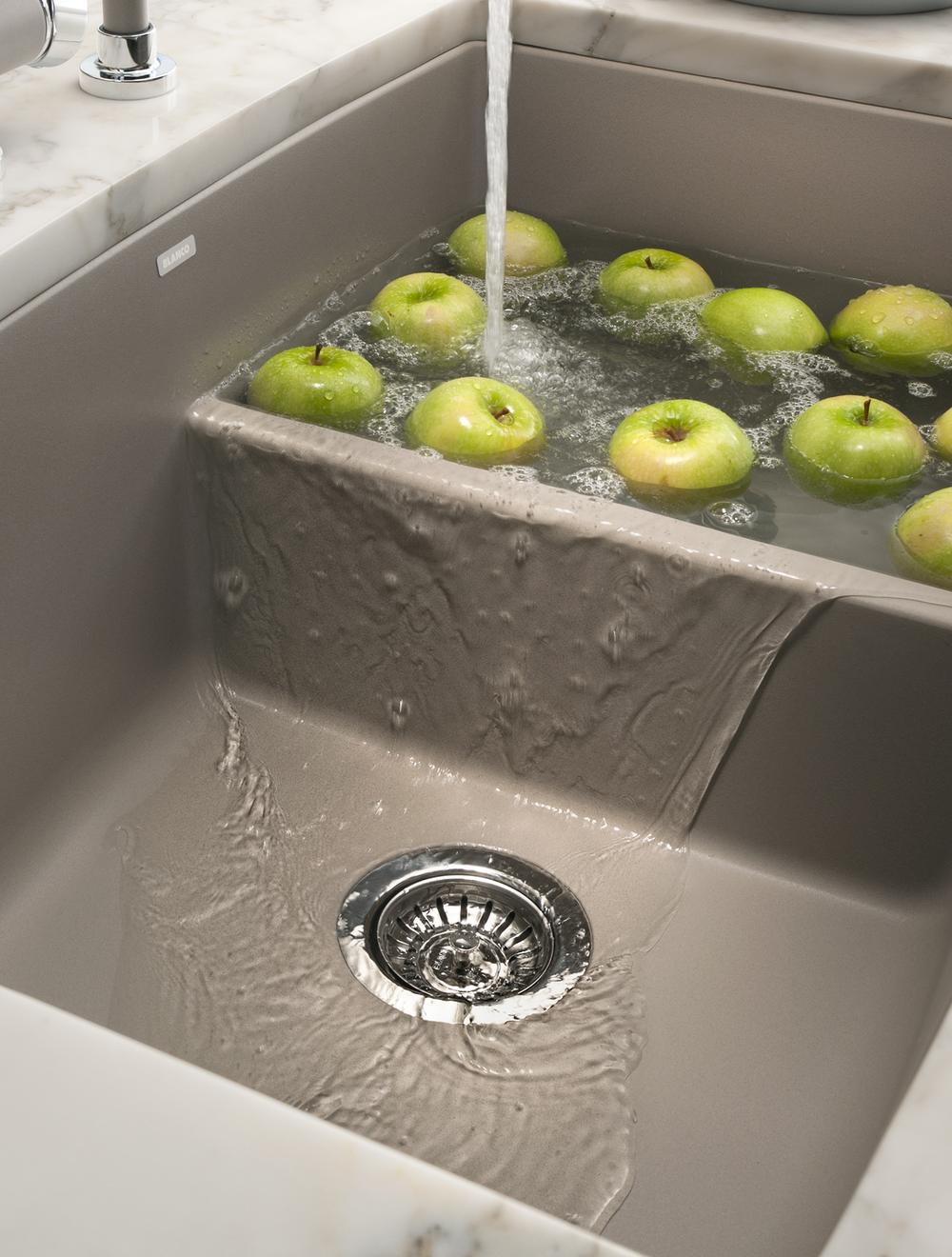 Blanco Performa 33" Undermount Granite Composite Kitchen Sink, Silgranit, 60/40 Double Bowl, Truffle, 441315