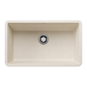 Alternate Image for Blanco Precis 30" Undermount Granite Composite Kitchen Sink, Silgranit, Soft White, 443083