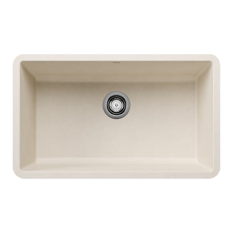 Blanco Precis 30" Undermount Granite Composite Kitchen Sink, Silgranit, Biscuit, 443083