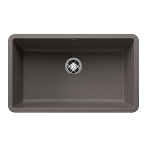Alternate Image for Blanco Precis 30" Undermount Granite Composite Kitchen Sink, Silgranit, Volcano Gray, 443120
