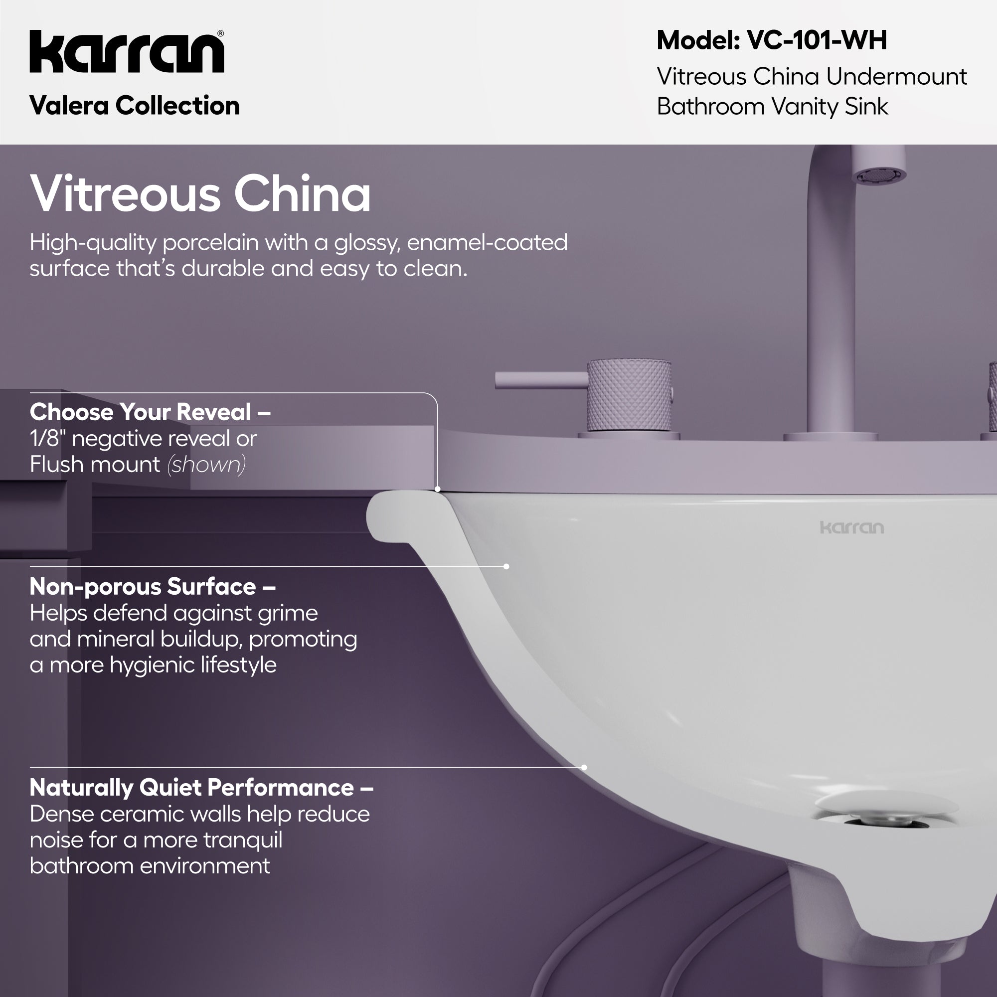 Karran 17 oval bathroom sink white informational image