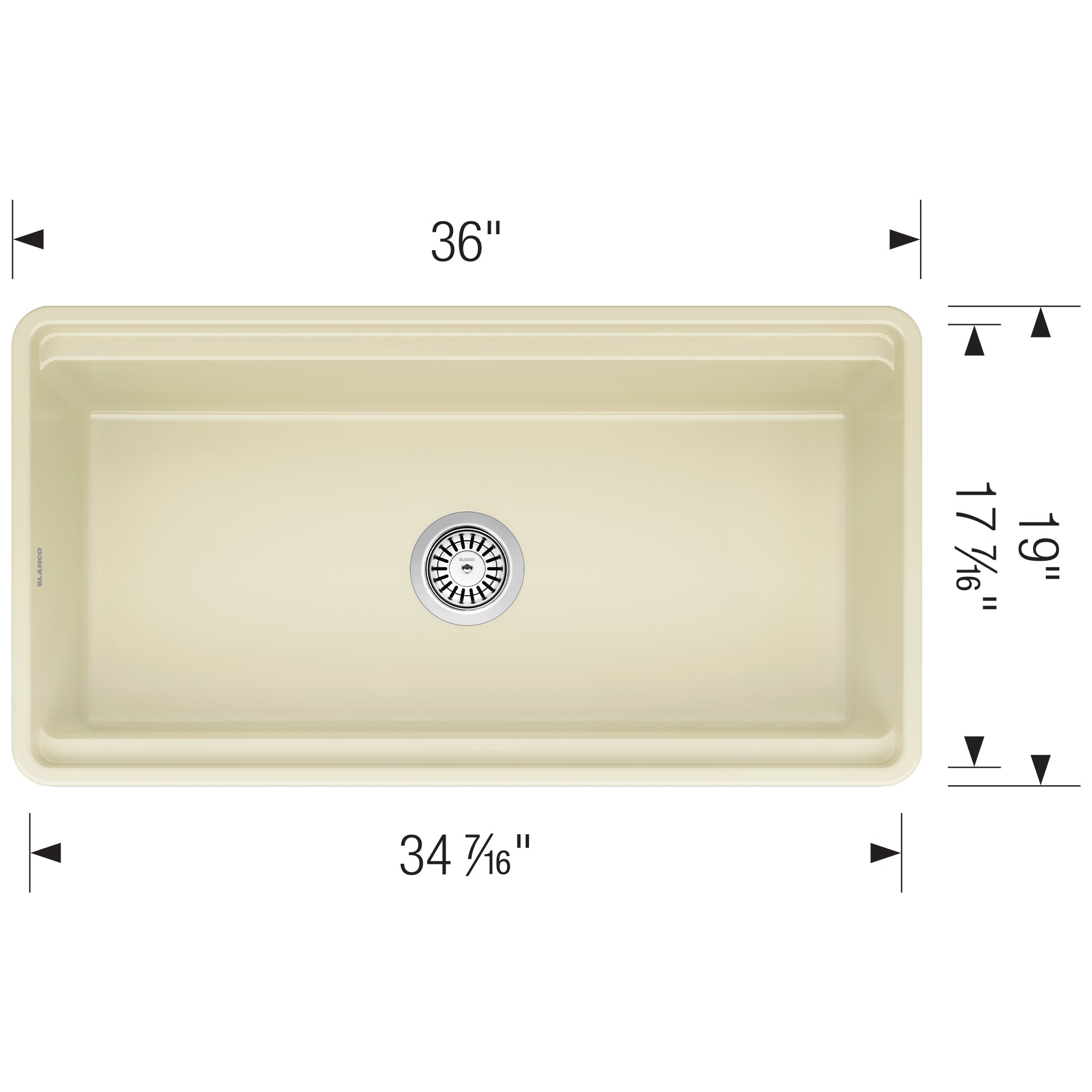 Blanco Profina 36" Fireclay Workstation Farmhouse Sink with Accessories, Biscuit, 523027