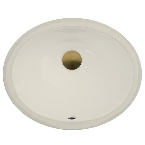 Nantucket Sinks Great Point 15" x 12.125" Oval Undermount Ceramic - Vitreous China Bathroom Sink, Biscuit, UM-13x10-B