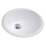 Nantucket Sinks Great Point 15" x 12.125" Oval Undermount Ceramic - Vitreous China Bathroom Sink, White, UM-13x10-W