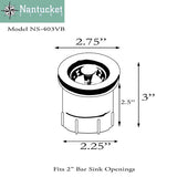 Nantucket Sinks 2.75" Junior Duo Bar Sink Drain In Venetian Bronze NS-403VB