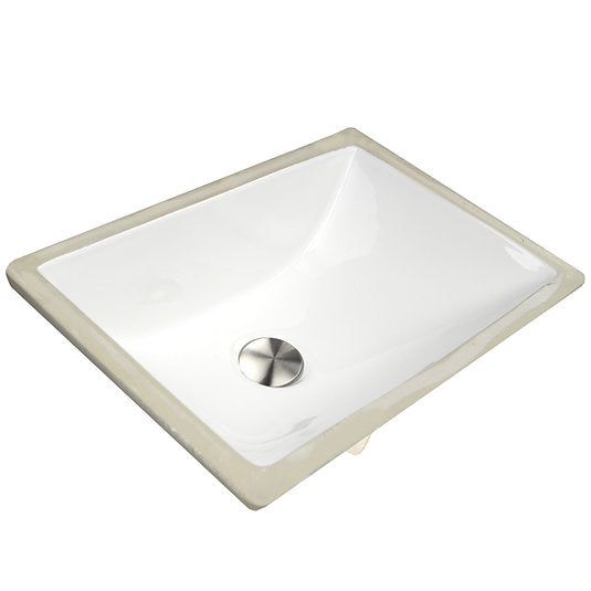 Nantucket Sinks Great Point 18" Ceramic Bathroom Sink, White, UM-16x11-W