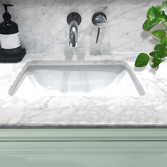Nantucket Sinks Great Point 18" Ceramic Bathroom Sink, White, UM-16x11-W