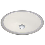 Nantucket Sinks Great Point 15" x 12.125" Oval Undermount Ceramic - Vitreous China Bathroom Sink, Biscuit, UM-13x10-B
