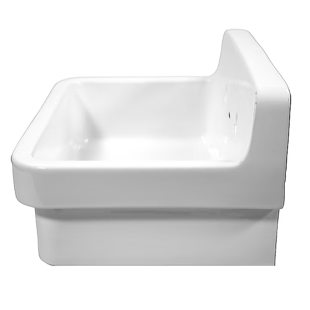 Nantucket Sinks Farm Country 24" Vitreous China Farmhouse Kitchen/Laundry/Utility Sink, White, NS-CS2418-8