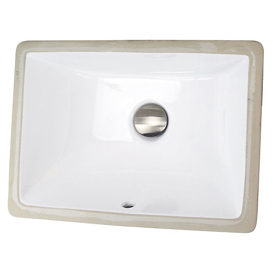Nantucket Sinks Great Point 18" Ceramic Bathroom Sink, White, UM-16x11-W