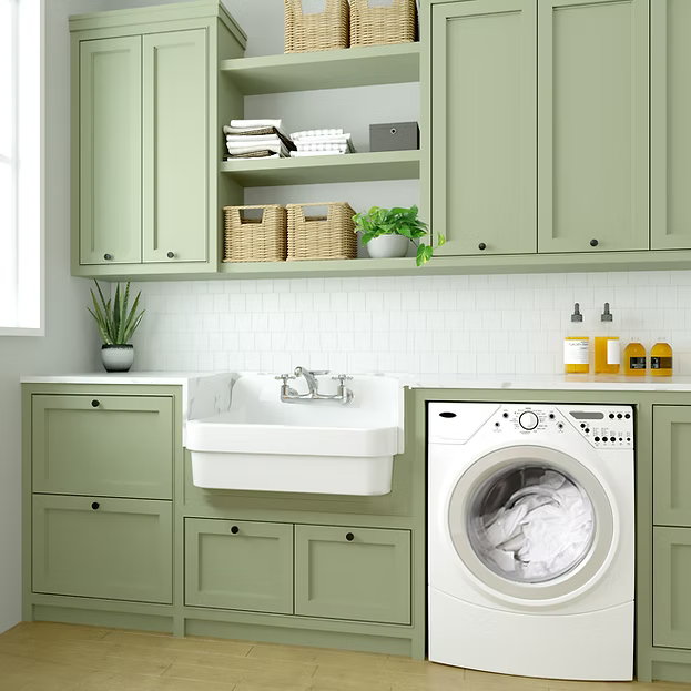Nantucket Sinks Farm Country 24" Vitreous China Farmhouse Kitchen/Laundry/Utility Sink, White, NS-CS2418-8