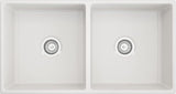 Crestwood 36" Fireclay Farmhouse Sink 50/50 Double Bowl, White, CW-MOD-362-DBL-WHITE