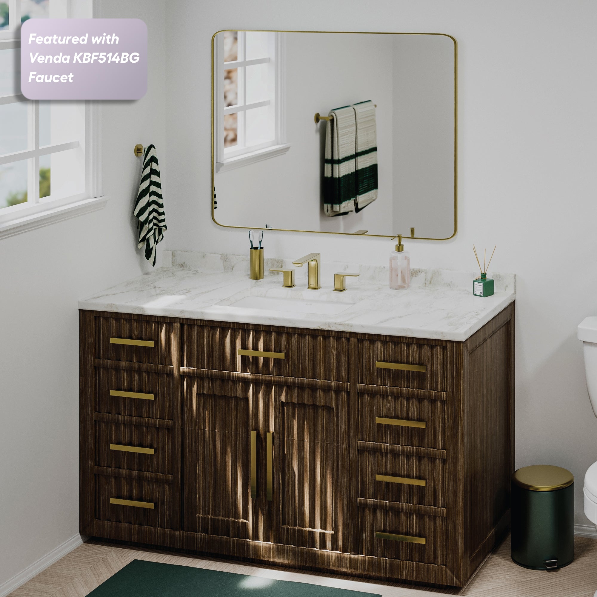 Karran 21 rectangular bathroom sink white lifestyle image
