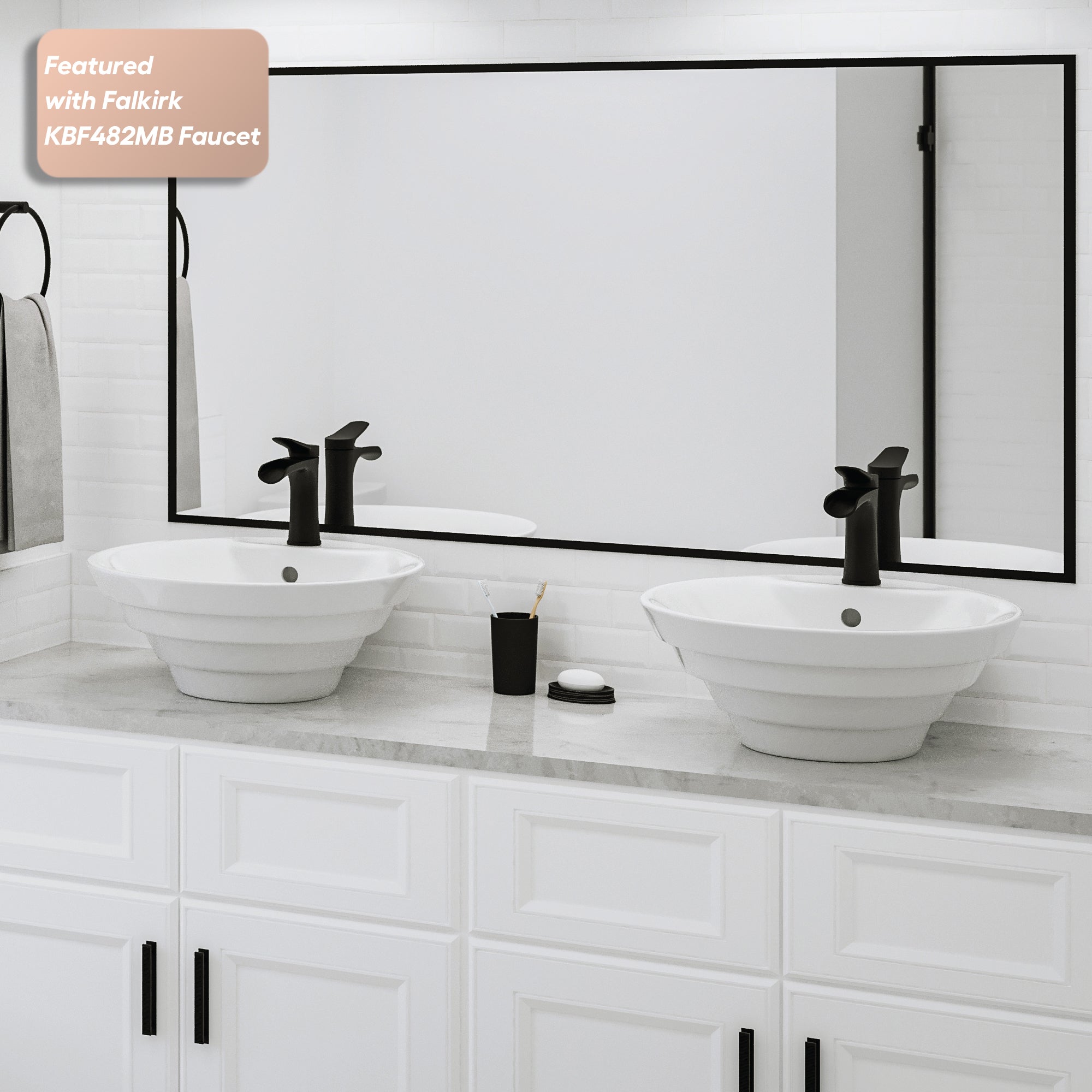 Alternative View of Karran Valera 18.875" x 18.875" x 5.75" Round Vessel Vitreous China ADA Bathroom Sink, White, VC-402-WH