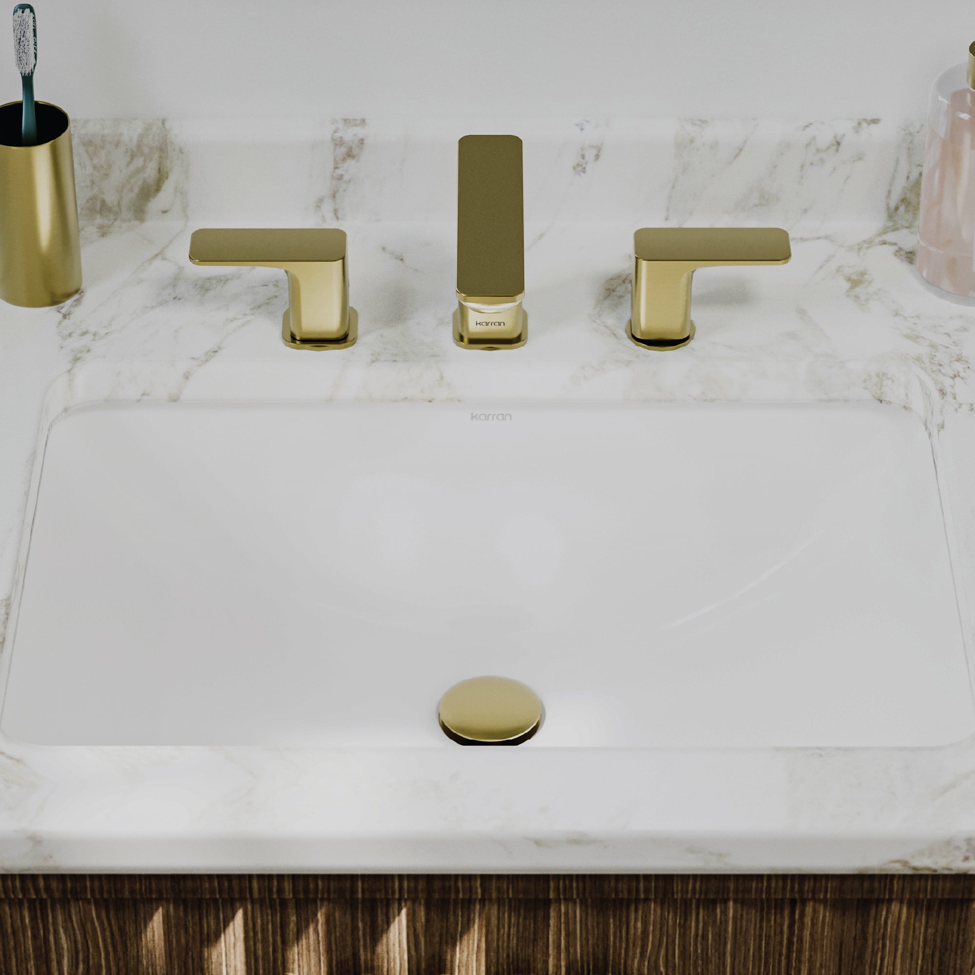 Karran Valera 14.5" x 20.5" Rectangular Undermount Vitreous China Bathroom Sink, White, VC-111-WH