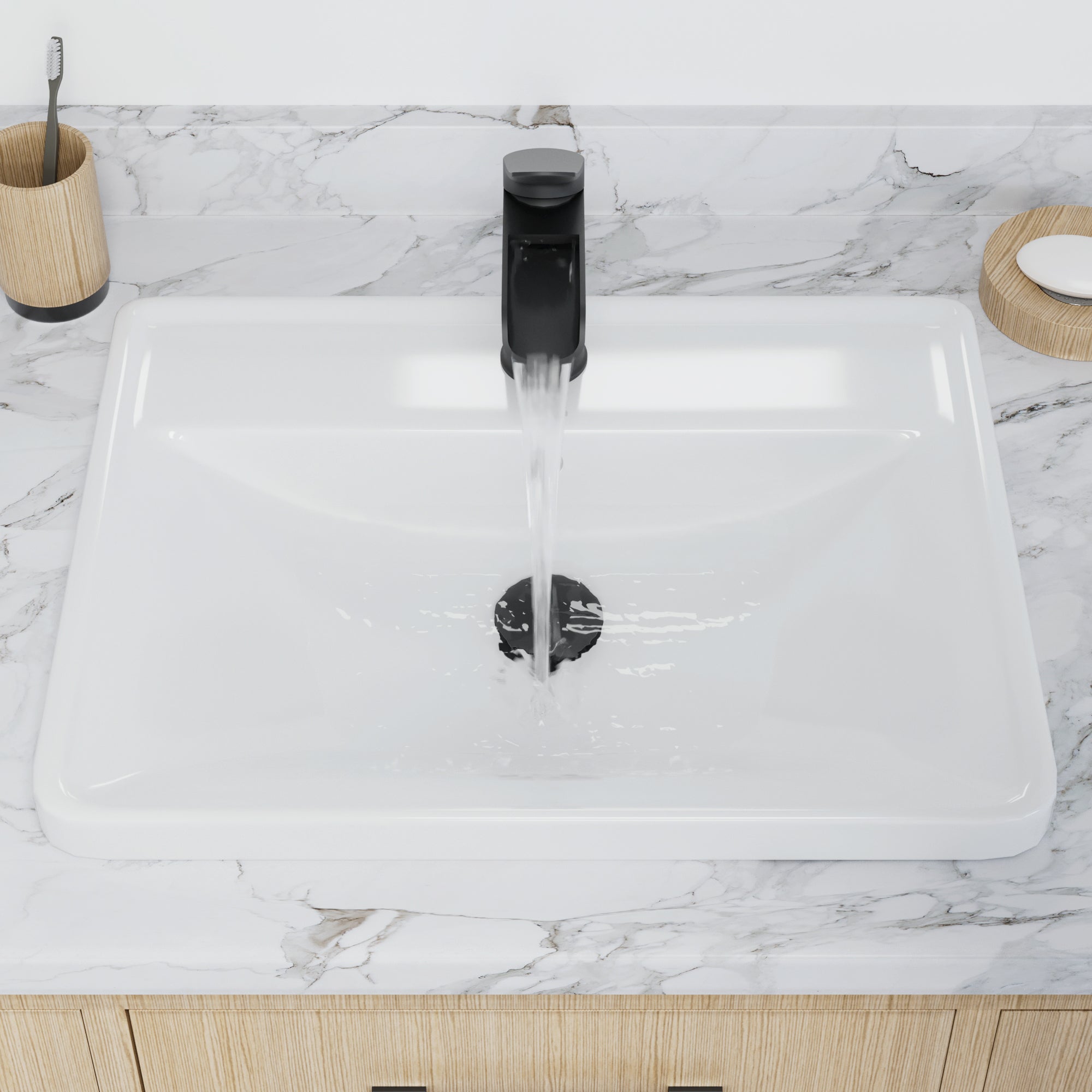 Alternative View of Karran Valera 20.375" x 16.125" x 4.5" Rectangular Vessel Vitreous China ADA Bathroom Sink, White, VC-201-WH