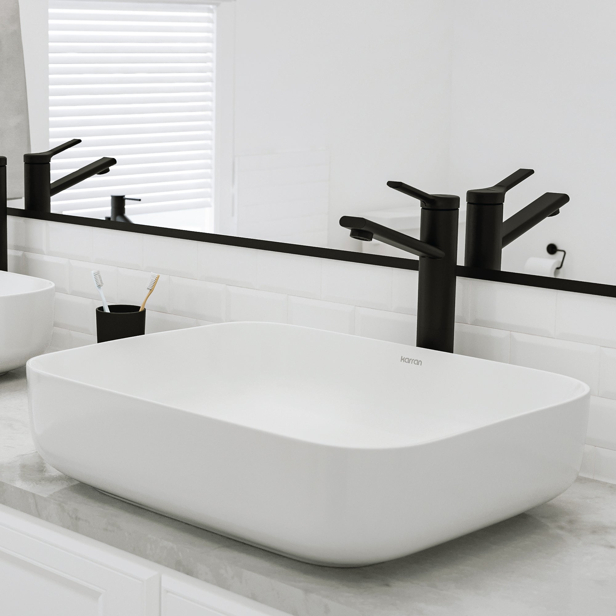 Alternative View of Karran Valera 20" x 15.875" x 4.5" Rectangular Vessel Vitreous China ADA Bathroom Sink, White, VC-505-WH