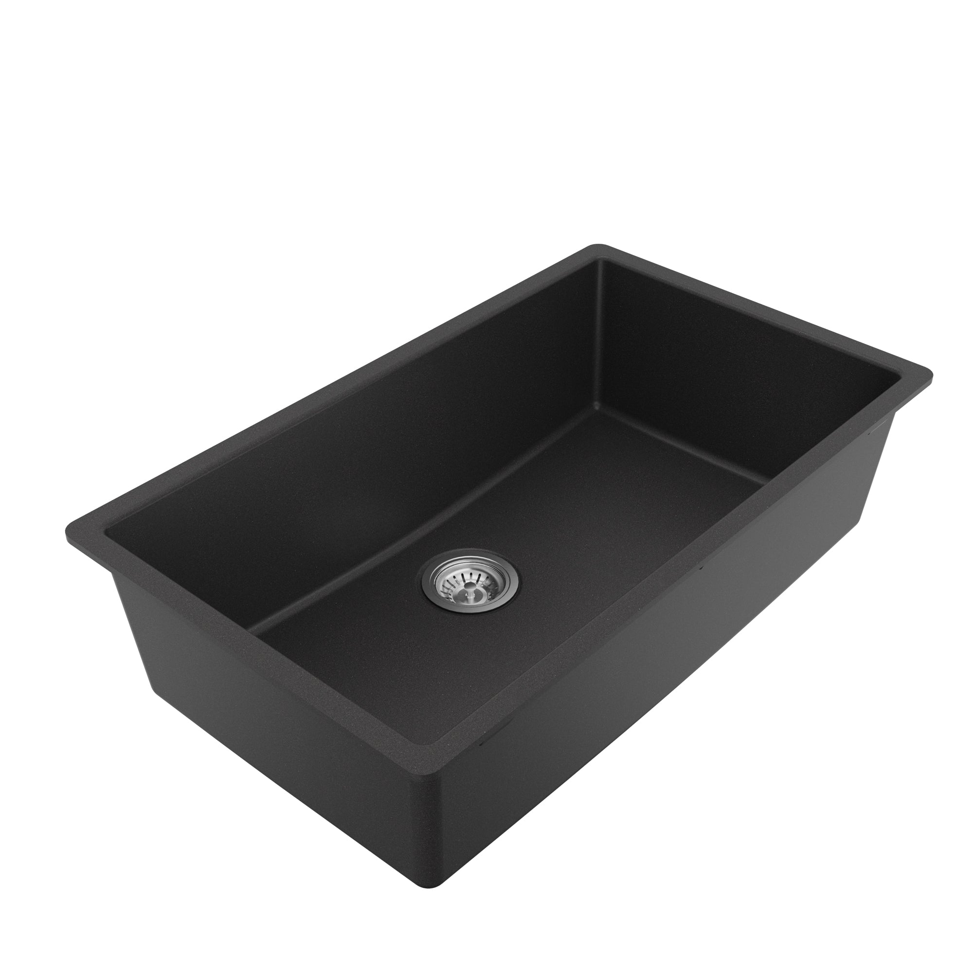 Alternative View of Karran 32" Undermount Quartz Composite Kitchen Sink with Accessories, Black, QU-812-BL-PK1