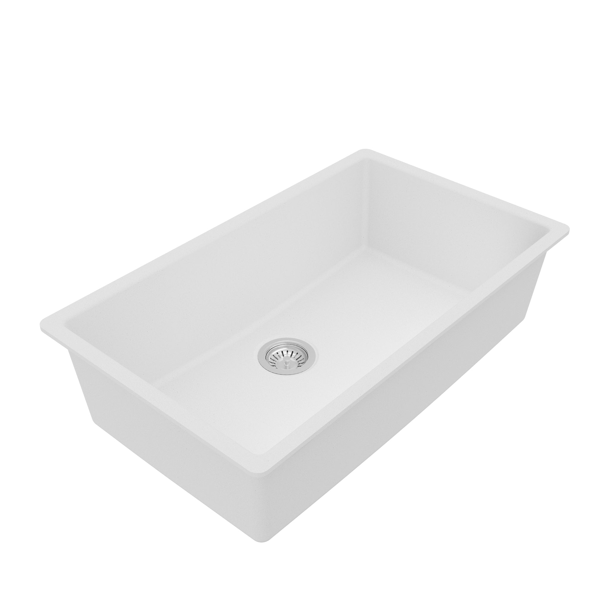 Alternative View of Karran 32" Undermount Quartz Composite Kitchen Sink with Accessories, White, QU-812-WH-PK1