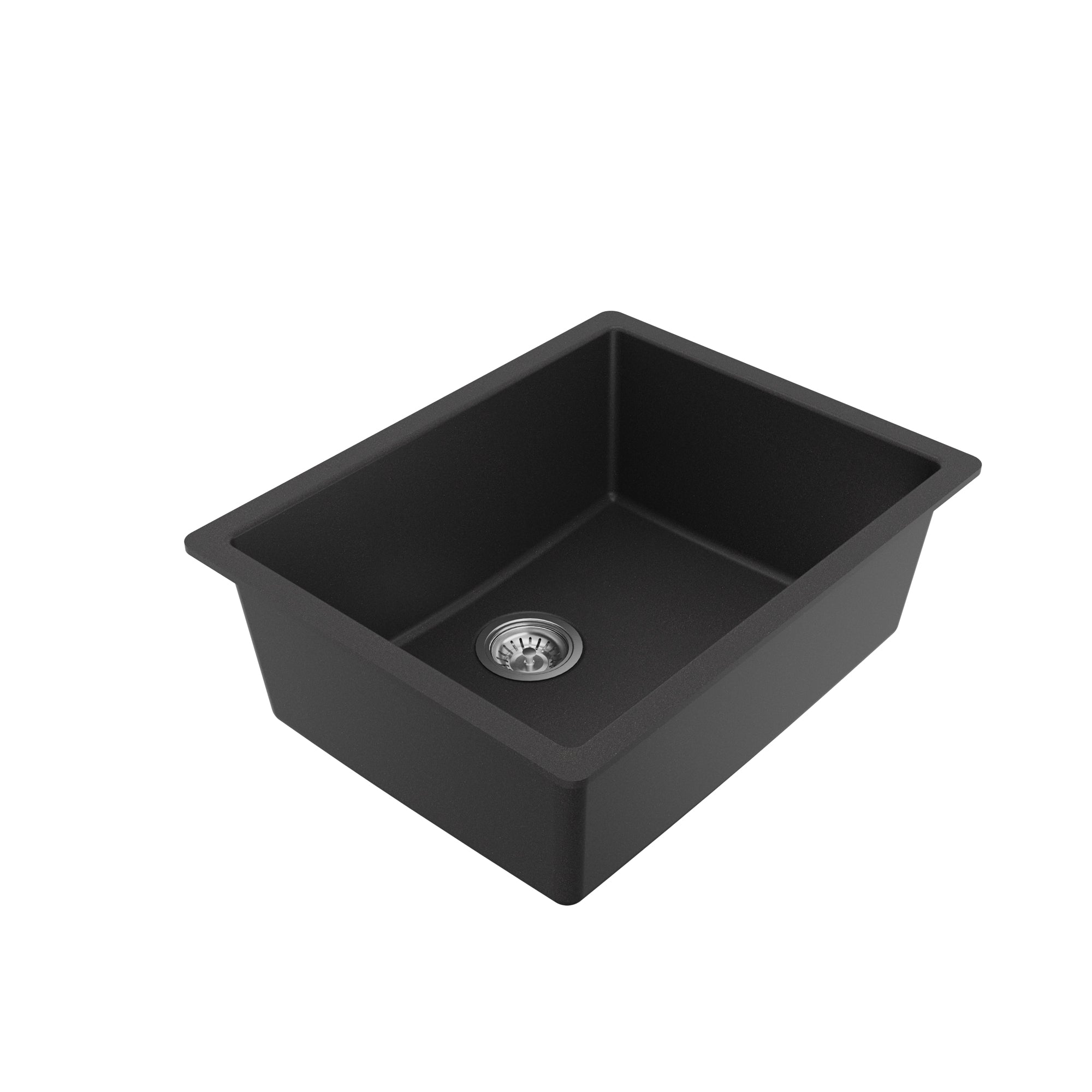 Alternative View of Karran 24" Undermount Quartz Composite Kitchen Sink with Accessories, Black, QU-820-BL-PK1